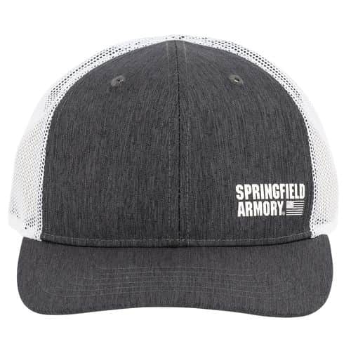 Springfield Armory GEP2382 Flag Trucker Hat Black/Gray Adjustable Snapback OSFA Structured Springfield Armory GEP2382 Flag Trucker Hat Black/Gray Adjustable Snapback OSFA Structured