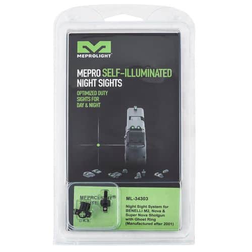 Meprolight USA 1343033101 Mepro Tru-Dot Shotgun Sights Self-Illuminated Fixed Green Tritium Front & Rear Black Frame for Benelli M2, Nova Meprolight USA 1343033101 Mepro Tru-Dot Shotgun Sights Self-Illuminated Fixed Green Tritium Front & Rear Black Frame for Benelli M2, Nova