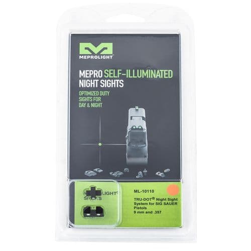 Meprolight USA 101103301 Mepro Tru-Dot Fixed Sights Self-Illuminated Green Tritium Front & Orange Rear with Black Frame for Sig P226, P320, P365 Meprolight USA 101103301 Mepro Tru-Dot Fixed Sights Self-Illuminated Green Tritium Front & Orange Rear with Black Frame for Sig P226, P320, P365