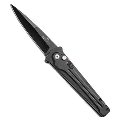 Bear Cutlery Stiletto Automatic 3.25" Spear Point Blade with Plain Edge and Black Finish Black Aluminum Handle Bear Cutlery Stiletto Automatic 3.25" Spear Point Blade with Plain Edge and Black Finish Black Aluminum Handle