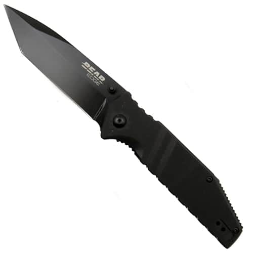 Bear Edge Sideliner G-10 Tanto Spring Assist Knife, Black Blade Bear Edge Sideliner G-10 Tanto Spring Assist Knife, Black Blade