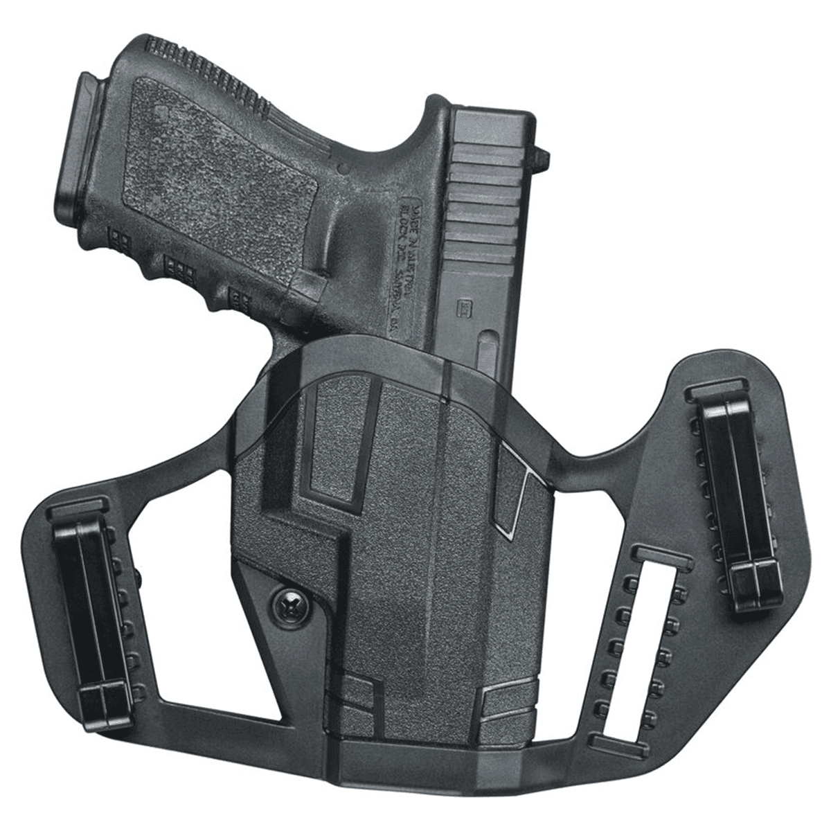Uncle Mike's 79130 Apparition Hip Holster Black Synthetic IWB/OWB Fits Glock 43/43x Ambidextrous Hand Uncle Mike's 79130 Apparition Hip Holster Black Synthetic IWB/OWB Fits Glock 43/43x Ambidextrous Hand