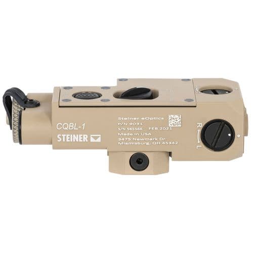 Steiner 9031 CQBL-1 5mW Red Laser with 635nM Wavelength & 0.7mW, 850nM Wavelength IR Pointer with Desert Sand Finish & Picatinny Mount Steiner 9031 CQBL-1 5mW Red Laser with 635nM Wavelength & 0.7mW, 850nM Wavelength IR Pointer with Desert Sand Finish & Picatinny Mount