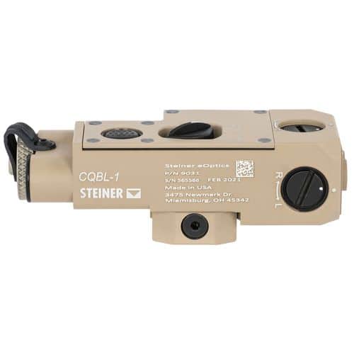 Steiner 9031 CQBL-1 5mW Red Laser with 635nM Wavelength & 0.7mW, 850nM Wavelength IR Pointer with Desert Sand Finish & Picatinny Mount Steiner 9031 CQBL-1 5mW Red Laser with 635nM Wavelength & 0.7mW, 850nM Wavelength IR Pointer with Desert Sand Finish & Picatinny Mount