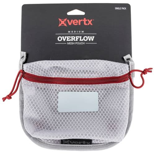 Vertx VTX5200AGYNA Overflow Mesh Pouch Nylon 5"W X 7.25"H White/Red Vertx VTX5200AGYNA Overflow Mesh Pouch Nylon 5"W X 7.25"H White/Red