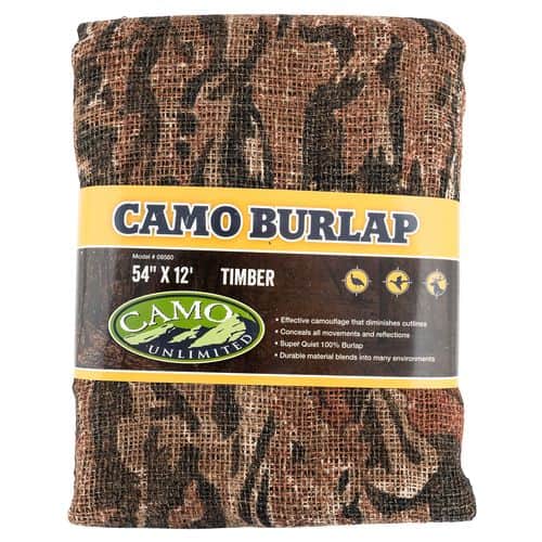 Camo Systems 9560 Burlap Timber Camo 54" x 12' Camo Systems 9560 Burlap Timber Camo 54" x 12'
