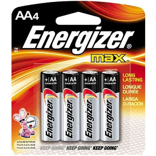 Energizer E91BP-4 AA Max 1.5 volts Alkaline 2 Energizer E91BP-4 AA Max 1.5 volts Alkaline 2