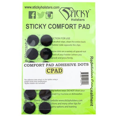 Sticky Holsters COMFORTPADADHESIVE Comfort Pad Adhesive Dots Black Velcro Ambidextrous Hand Sticky Holsters COMFORTPADADHESIVE Comfort Pad Adhesive Dots Black Velcro Ambidextrous Hand
