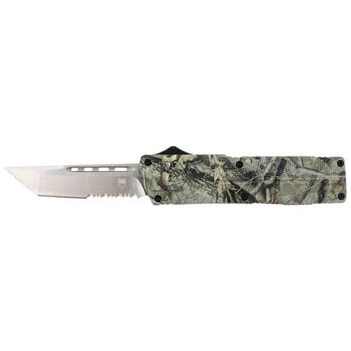 CobraTec Knives WDCTLWTS Lightweight 3.25" OTF Tanto Serrated D2 Steel Blade/Woodland Camo Aluminum Handle 2 CobraTec Knives WDCTLWTS Lightweight 3.25" OTF Tanto Serrated D2 Steel Blade/Woodland Camo Aluminum Handle 2
