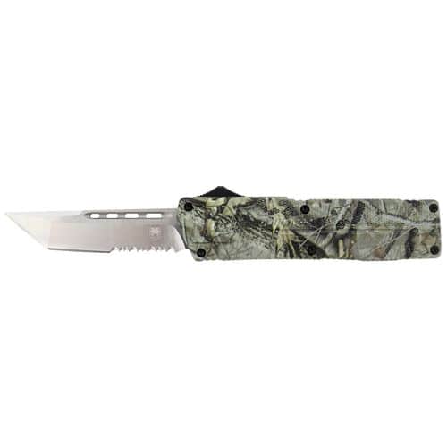 CobraTec Knives WDCTLWTS Lightweight 3.25" OTF Tanto Serrated D2 Steel Blade/Woodland Camo Aluminum Handle 2 CobraTec Knives WDCTLWTS Lightweight 3.25" OTF Tanto Serrated D2 Steel Blade/Woodland Camo Aluminum Handle 2