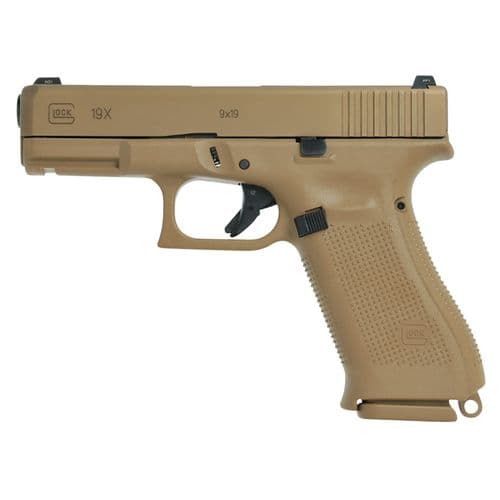 Glock G19X15US G19X Compact Crossover 9mm Luger 4.02" 15+1 Bronze Nitron Coyote nPVD Steel Slide Coyote Rough Texture Interchangeable Backstraps Grip Glock G19X15US G19X Compact Crossover 9mm Luger 4.02" 15+1 Bronze Nitron Coyote nPVD Steel Slide Coyote Rough Texture Interchangeable Backstraps Grip