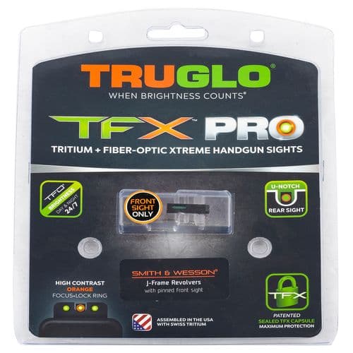 TruGlo TG-TG13SJ1PC TFX Pro Tritium/Fiber Optic Green with Orange Outline Front Sight Nitride Fortress Frame for S&W J Frame TruGlo TG-TG13SJ1PC TFX Pro Tritium/Fiber Optic Green with Orange Outline Front Sight Nitride Fortress Frame for S&W J Frame