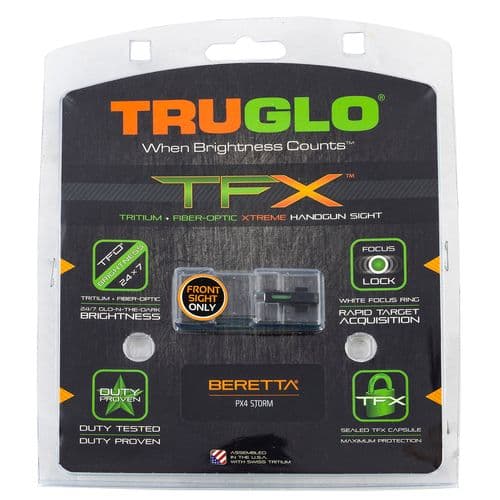 TruGlo TG-TG13BR1A TFX Tritium/Fiber Optic Green with White Outline Front Sight Nitride Fortress Frame for Beretta Px4 Storm TruGlo TG-TG13BR1A TFX Tritium/Fiber Optic Green with White Outline Front Sight Nitride Fortress Frame for Beretta Px4 Storm