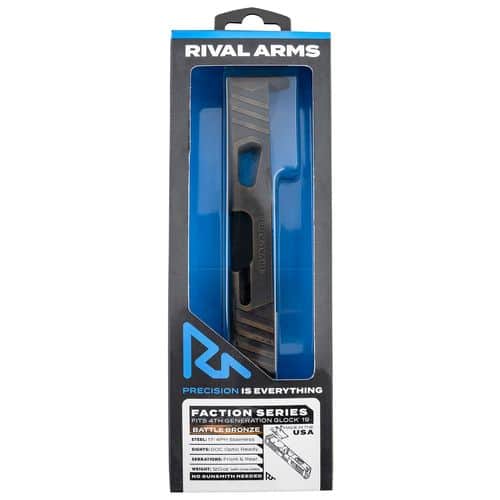 Rival Arms RA-RA12G206B Faction Series Slide A1 with Docter Cut Cerakote Battle Bronze 17-4 Stainless Steel for Glock 19 Gen4 Rival Arms RA-RA12G206B Faction Series Slide A1 with Docter Cut Cerakote Battle Bronze 17-4 Stainless Steel for Glock 19 Gen4