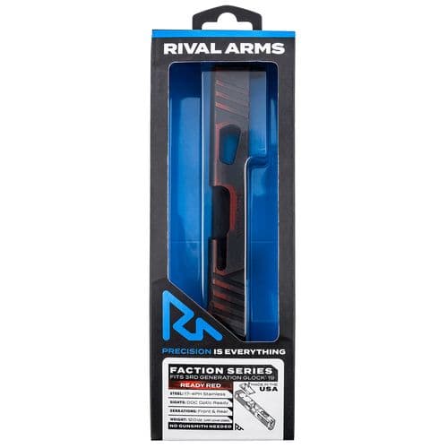 Rival Arms RA-RA12G205A Faction Series Slide A1 with Docter Cut Cerakote Ready Red 17-4 Stainless Steel for Glock 19 Gen3 Rival Arms RA-RA12G205A Faction Series Slide A1 with Docter Cut Cerakote Ready Red 17-4 Stainless Steel for Glock 19 Gen3