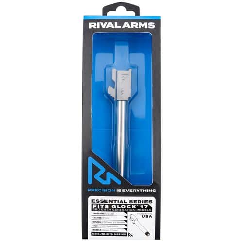 Rival Arms RA-RA22G102D Essential V2 Drop-In Barrel 9mm Luger 4.49" Stainless Steel Finish & Material with Threading for Glock 17 Gen3-4 Rival Arms RA-RA22G102D Essential V2 Drop-In Barrel 9mm Luger 4.49" Stainless Steel Finish & Material with Threading for Glock 17 Gen3-4