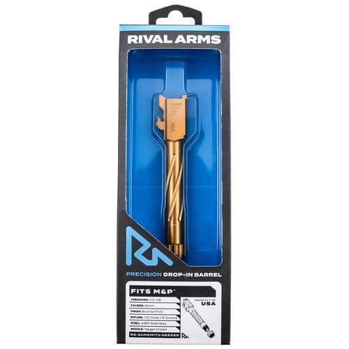 Rival Arms RA-RA20S202C Precision V1 Drop-In Barrel 9mm Luger 4.25" Bronze PVD Finish 416R Stainless Steel Material for S&W M&P (Except for M2.0) Rival Arms RA-RA20S202C Precision V1 Drop-In Barrel 9mm Luger 4.25" Bronze PVD Finish 416R Stainless Steel Material for S&W M&P (Except for M2.0)