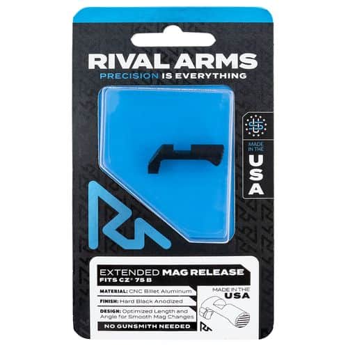 Rival Arms RA-RA72C001A Magazine Release Extended Anodized Black Aluminum for CZ 75 B Rival Arms RA-RA72C001A Magazine Release Extended Anodized Black Aluminum for CZ 75 B