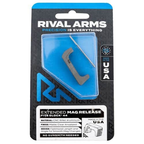 Rival Arms RA-RA72G006D Magazine Release Extended Matte Anodized Gray Aluminum for Glock 44 Rival Arms RA-RA72G006D Magazine Release Extended Matte Anodized Gray Aluminum for Glock 44