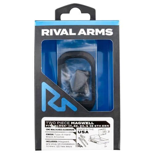 Rival Arms RA-RA70G121A Two Piece Magwell Aluminum Black Anodized for Glock 17,22,34,35 Gen5 Rival Arms RA-RA70G121A Two Piece Magwell Aluminum Black Anodized for Glock 17,22,34,35 Gen5