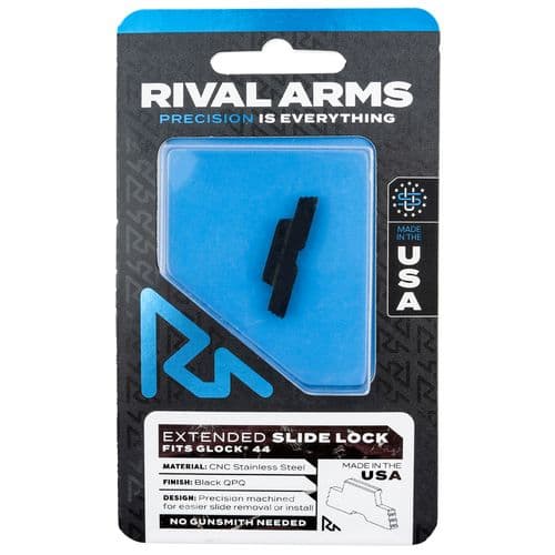 Rival Arms RA-RA80G005A Slide Lock Extended Black QPQ for Glock 44 Rival Arms RA-RA80G005A Slide Lock Extended Black QPQ for Glock 44