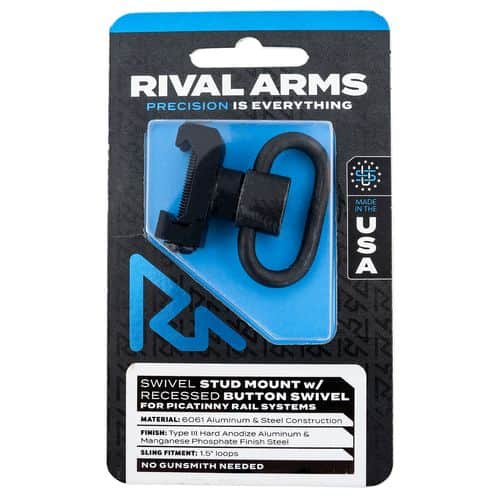 Rival Arms RA-RA92P2A Swivel Stud Mount with Black Manganese Phosphate 1.5" Recessed Button Steel Swivel compatible with Picatinny Rail Rival Arms RA-RA92P2A Swivel Stud Mount with Black Manganese Phosphate 1.5" Recessed Button Steel Swivel compatible with Picatinny Rail