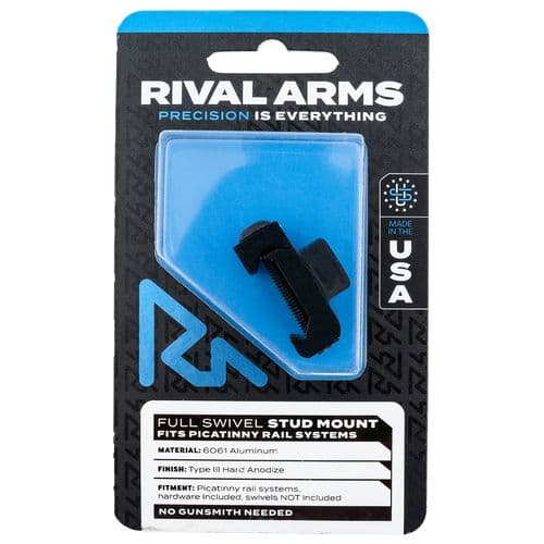 Rival Arms RA-RA92M2B Full Swivel Stud Mount Black Anodized 6061-T6 Aluminum compatible with Picatinny Rail (Swivel Not Included) Rival Arms RA-RA92M2B Full Swivel Stud Mount Black Anodized 6061-T6 Aluminum compatible with Picatinny Rail (Swivel Not Included)