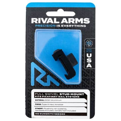 Rival Arms RA-RA92M2B Full Swivel Stud Mount Black Anodized 6061-T6 Aluminum compatible with Picatinny Rail (Swivel Not Included) Rival Arms RA-RA92M2B Full Swivel Stud Mount Black Anodized 6061-T6 Aluminum compatible with Picatinny Rail (Swivel Not Included)