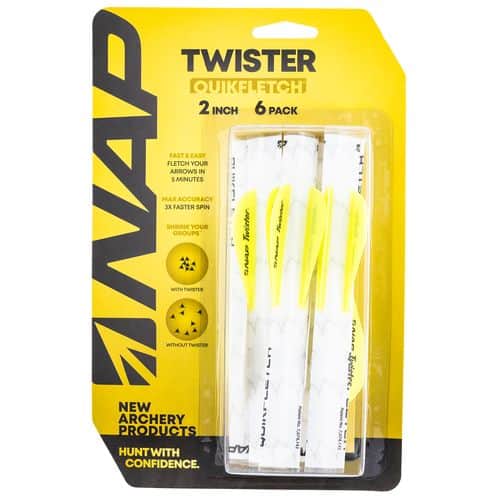 NAP NAP-60-636 Quickfletch Twister Fletching White/Yellow/Yellow NAP NAP-60-636 Quickfletch Twister Fletching White/Yellow/Yellow