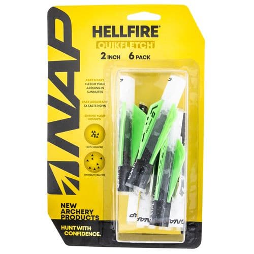 NAP NAP-60-035 Quickfletch Hellfire Fletching White/Green/Green NAP NAP-60-035 Quickfletch Hellfire Fletching White/Green/Green