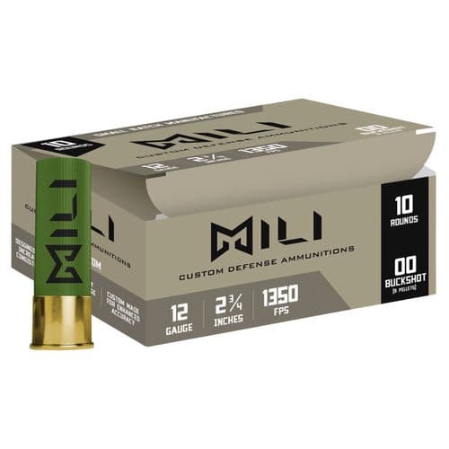 MILI AMMUNITIONS M1200BUCK 12 ga Buckshot 12 Gauge 2.75" 9 Pellets 00 Buck Shot 10 Bx/ 15 Cs MILI AMMUNITIONS M1200BUCK 12 ga Buckshot 12 Gauge 2.75" 9 Pellets 00 Buck Shot 10 Bx/ 15 Cs