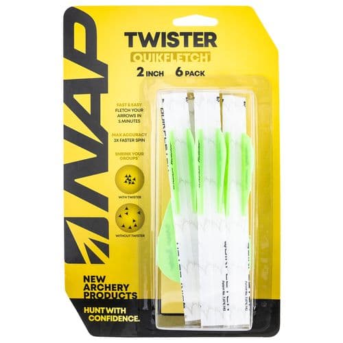 NAP NAP-60-638 Quickfletch Twister Fletching White/Green/Green NAP NAP-60-638 Quickfletch Twister Fletching White/Green/Green