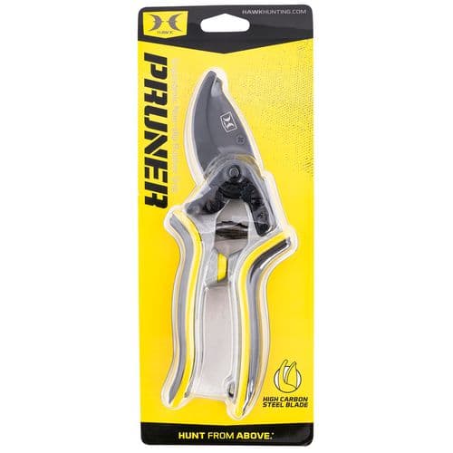 Hawk HWK-PRUNER Hand Pruner Black TiN Finished SK5 High Carbon Steel Aluminum w/Black & Yellow TPR Grip Handle Hawk HWK-PRUNER Hand Pruner Black TiN Finished SK5 High Carbon Steel Aluminum w/Black & Yellow TPR Grip Handle