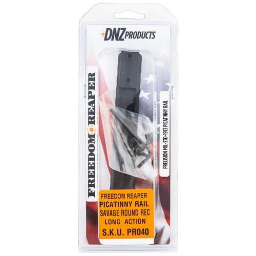 DNZ PR040 Freedom Reaper Picatinny Rail Rifle Savage Round Receiver Long Action Black Anodized Aluminum DNZ PR040 Freedom Reaper Picatinny Rail Rifle Savage Round Receiver Long Action Black Anodized Aluminum