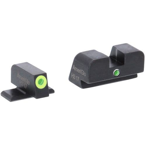 AmeriGlo SG301 i-Dot Night Sight 3-Dot Tritium Green with LumiGreen Outline Front, Green Rear Black Frame for Sig P-Series with #8 Front & Rear AmeriGlo SG301 i-Dot Night Sight 3-Dot Tritium Green with LumiGreen Outline Front, Green Rear Black Frame for Sig P-Series with #8 Front & Rear