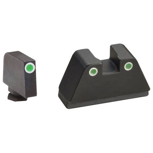 AmeriGlo GL330 Tall Suppressor Height Sight 2XL Classic Tritium Green with White Outline Front & Rear Black Frame for Most Glock Gen1-5 (Except 4,43) AmeriGlo GL330 Tall Suppressor Height Sight 2XL Classic Tritium Green with White Outline Front & Rear Black Frame for Most Glock Gen1-5 (Except 4,43)