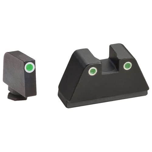 AmeriGlo GL330 Tall Suppressor Height Sight 2XL Classic Tritium Green with White Outline Front & Rear Black Frame for Most Glock Gen1-5 (Except 4,43) AmeriGlo GL330 Tall Suppressor Height Sight 2XL Classic Tritium Green with White Outline Front & Rear Black Frame for Most Glock Gen1-5 (Except 4,43)