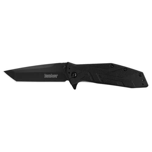 Kershaw 1990 Brawler 3" Folding Tanto Plain Black Oxide 8Cr13MoV SS Blade GFN Black Handle Kershaw 1990 Brawler 3" Folding Tanto Plain Black Oxide 8Cr13MoV SS Blade GFN Black Handle