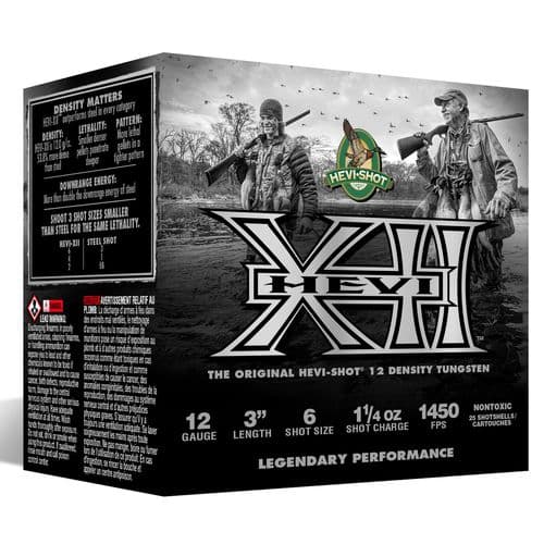 HEVI-Shot HS53306 Hevi-12 12 Gauge 3" 1 1/4 oz 6 Shot 25 Bx/ 10 Cs HEVI-Shot HS53306 Hevi-12 12 Gauge 3" 1 1/4 oz 6 Shot 25 Bx/ 10 Cs