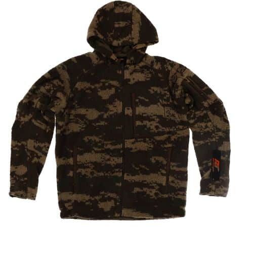 Pursuit Gear Men's Berber Wool Jacket W/ Hood Vintage Brown Camo Pattern Pursuit Gear Men's Berber Wool Jacket W/ Hood Vintage Brown Camo Pattern