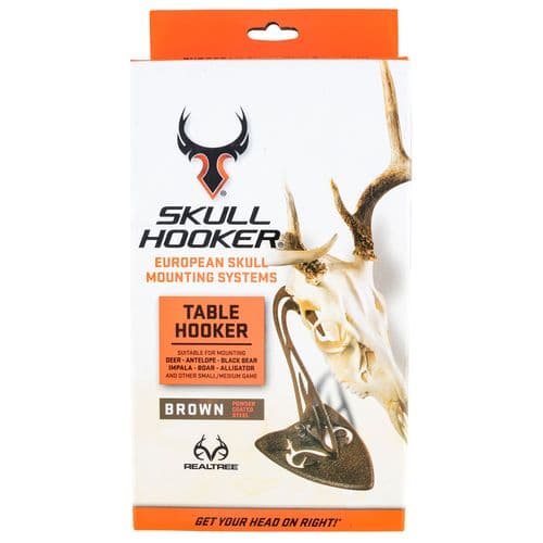 Skullhooker SKH-RTTH-ASSY-BRN Table Hooker Mounting Kit Realtree Engraved Bottom Counter Top Steel Brown Small/Mid-Size Game Skullhooker SKH-RTTH-ASSY-BRN Table Hooker Mounting Kit Realtree Engraved Bottom Counter Top Steel Brown Small/Mid-Size Game
