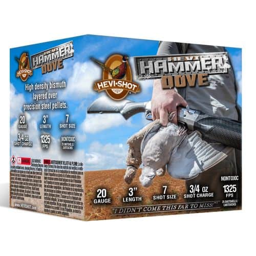 HEVI-Shot HS29237 Hammer Dove 20 Gauge 3" 7 Shot 25 Bx/ 10 Cs HEVI-Shot HS29237 Hammer Dove 20 Gauge 3" 7 Shot 25 Bx/ 10 Cs