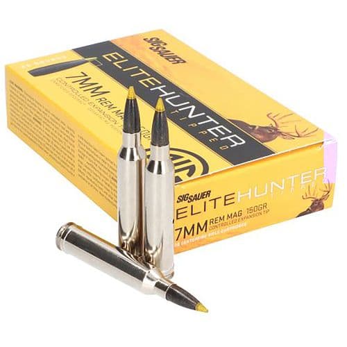 Sig Sauer E7RMTH2-20 Elite Hunter Tipped 7mm Rem Mag 150 gr Controlled Expansion Tip 20 Bx/ 10 Cs Sig Sauer E7RMTH2-20 Elite Hunter Tipped 7mm Rem Mag 150 gr Controlled Expansion Tip 20 Bx/ 10 Cs