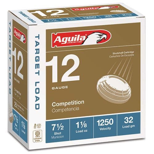 Aguila 1CHB1347 Target Load Standard Velocity 12 Gauge 2.75" 1 1/8 oz 7.5 Shot 25 Bx/ 10 Cs Aguila 1CHB1347 Target Load Standard Velocity 12 Gauge 2.75" 1 1/8 oz 7.5 Shot 25 Bx/ 10 Cs