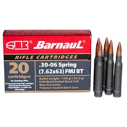 Barnaul Ammo BRN3006SPRBRJKTFMJ145 Rifle Ammo 30-06 Springfield 145 gr Full Metal Jacket (FMJ) 20 Bx/ 25 Cs Barnaul Ammo BRN3006SPRBRJKTFMJ145 Rifle Ammo 30-06 Springfield 145 gr Full Metal Jacket (FMJ) 20 Bx/ 25 Cs