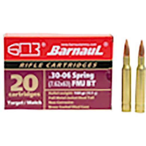 Barnaul Ammo BRN3006SPRFMJBT168 Rifle Ammo 30-06 Springfield 168 gr Full Metal Jacket Boat-Tail (FMJBT) 20 Bx/ 25 Cs Barnaul Ammo BRN3006SPRFMJBT168 Rifle Ammo 30-06 Springfield 168 gr Full Metal Jacket Boat-Tail (FMJBT) 20 Bx/ 25 Cs