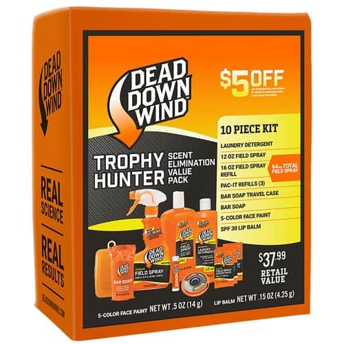 Dead Down Wind 2085 Trophy Hunter Scent Elimination Kit 10 Pieces Dead Down Wind 2085 Trophy Hunter Scent Elimination Kit 10 Pieces