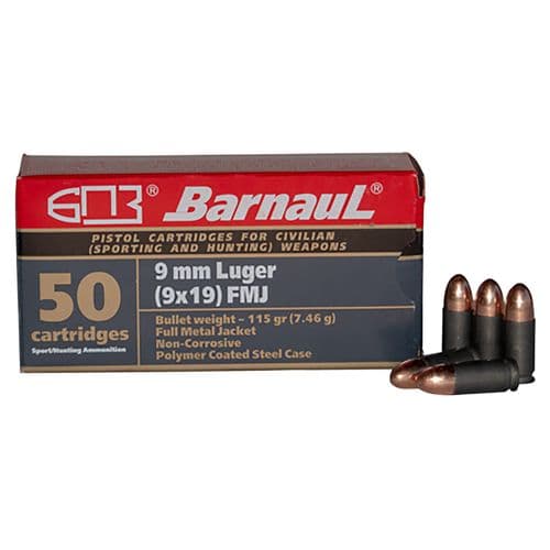 Barnaul Ammo BRN9MMLUGERZNFMJ148IPS Pistol 9mm Luger 148 gr Full Metal Jacket (FMJ) 50 Bx/ 10 Cs Barnaul Ammo BRN9MMLUGERZNFMJ148IPS Pistol 9mm Luger 148 gr Full Metal Jacket (FMJ) 50 Bx/ 10 Cs