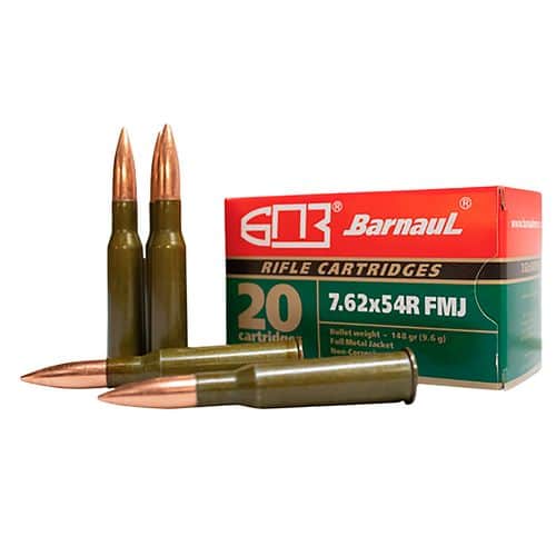 Barnaul Ammo BRN762X54RFMJ174 Rifle Ammo 7.62x54mmR 174 gr Full Metal Jacket (FMJ) 20 Bx/ 25 Cs Barnaul Ammo BRN762X54RFMJ174 Rifle Ammo 7.62x54mmR 174 gr Full Metal Jacket (FMJ) 20 Bx/ 25 Cs