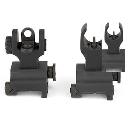 Samson QFEXTHKA2 Quick Flip Folding Sights HK Front, A2 Rear Extended Black Anodized for AR-Platform Samson QFEXTHKA2 Quick Flip Folding Sights HK Front, A2 Rear Extended Black Anodized for AR-Platform